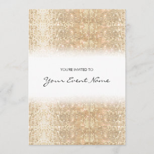 Modern Guld Faux Sequins Festive Party Inbjudningar