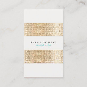 Modern Guld Faux Sparkly Sequins Makeup Artist Visitkort