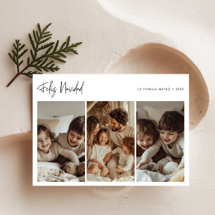 Modern Guld Feliz Navidad-julfamiljfoto Julkort