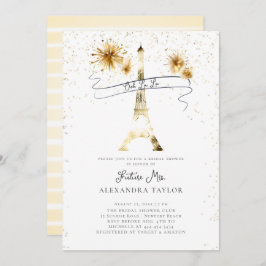 Modern Guld Fireworks Eiffel Paris Möhippa Inbjudningar