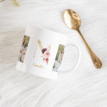 Modern Guld Flower Brev N | Två fotomonogram Kaffemugg<br><div class="desc">Modern Guld Flower Brev N | Två fotomonogram</div>
