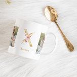 Modern Guld Flower Brev X | Två fotomonogram Kaffemugg<br><div class="desc">Modern Guld Flower Brev X | Två fotomonogram</div>
