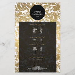 Modern Guld Flowers Black Circle Flyer