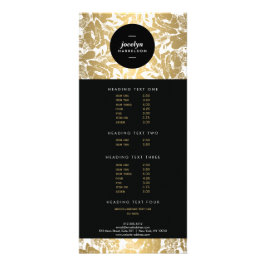 Modern Guld Flowers Black Circle II-rackkort Reklamkort