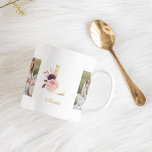 Modern Guld Flowers Brev L | Två fotomonogram Kaffemugg<br><div class="desc">Modern Guld Flowers Brev L | Två fotomonogram</div>