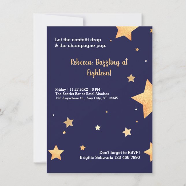 Modern guld födelsedag (Framsida)