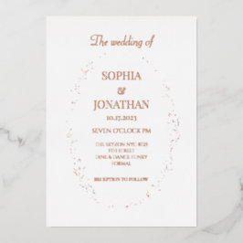 Modern guld foil löv bröllopsinbjudan