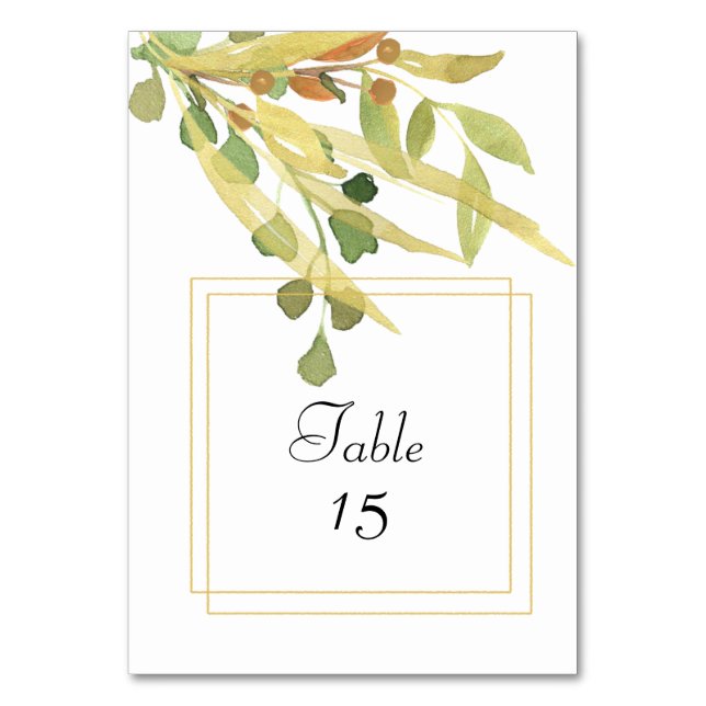 Modern Guld Foliage Bordsnummer (Framsidan)