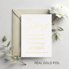 Modern guld folie kalligrafi skrift bröllop