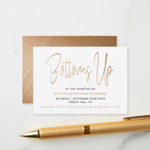 Modern Guld Folie Script Gratis Drinkbiljett Tilläggskort