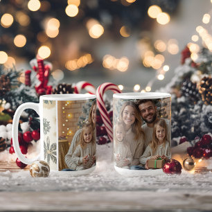 Modern Guld fotofotot Snöflingor mönster Kaffemugg