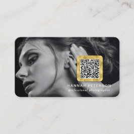 Modern Guld-fotonätverksskannerbar QR-kod Visitkort