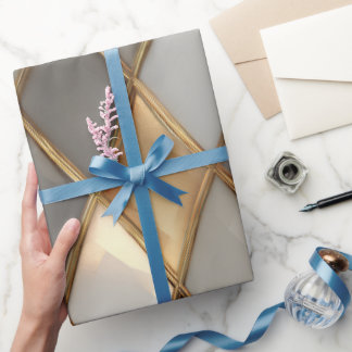 Modern Guld Geometric Luxury Wrapping Papper Presentpapper