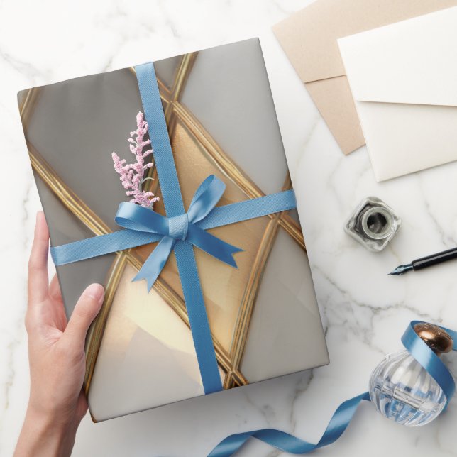 Modern Guld Geometric Luxury Wrapping Papper Presentpapper (Gifting)