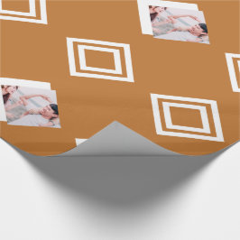 Modern Guld Geometric Photo Skriv ut jul Presentpapper