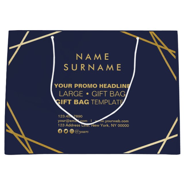 Modern Guld Geometric Promotional Marknadsföring (Framsidan)