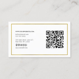 Modern Guld Geometric QR Code Professionell Visitkort