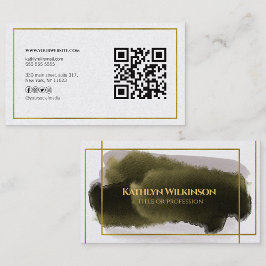 Modern Guld Geometric QR Code Professionell Visitkort