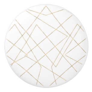 Modern Guld Geometric Strokes Abstract Design Knopp