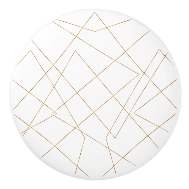 Modern Guld Geometric Strokes Abstract Design Knopp (Framsidan)