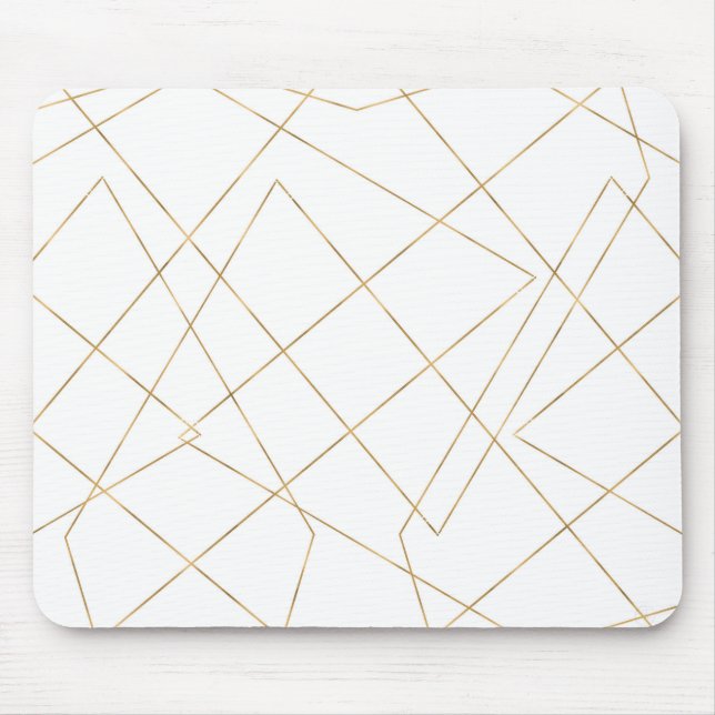 Modern Guld Geometric Strokes Abstract Design Musmatta (Framsidan)