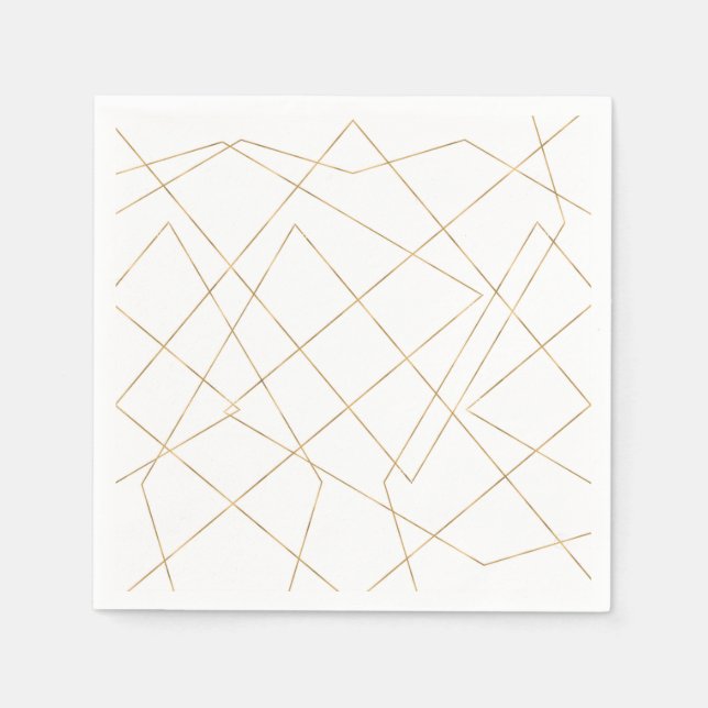 Modern Guld Geometric Strokes Abstract Design Pappersservett (Framsidan)