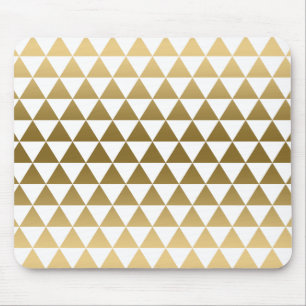 Modern Guld Geometric Triangles Mönster Musmatta
