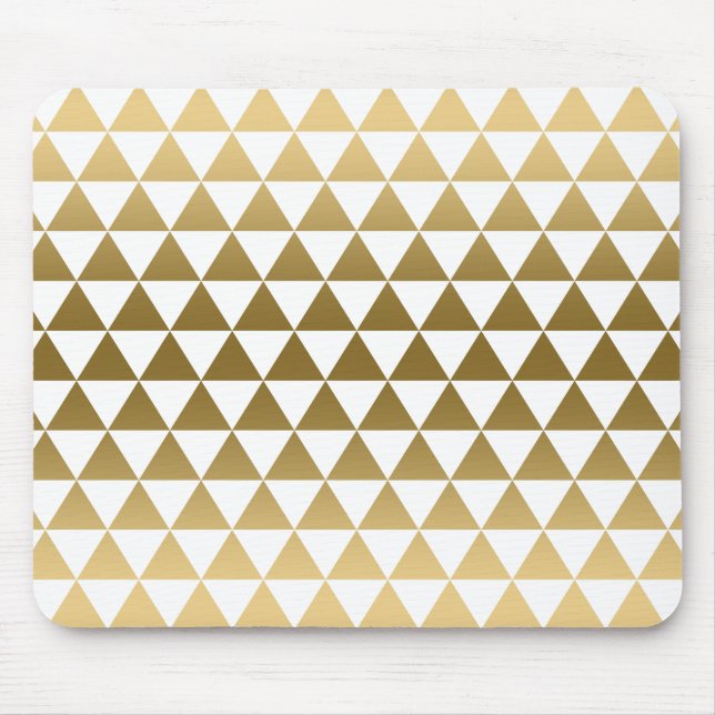 Modern Guld Geometric Triangles Mönster Musmatta (Framsidan)