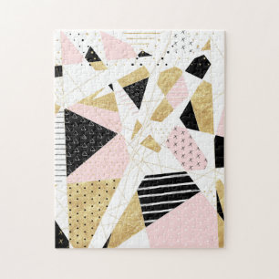 Modern guld- geometrisk abstrakt design pussel