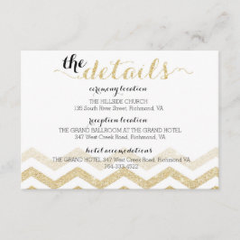 Modern Guld Glamor Chevron-informationskort Tilläggskort