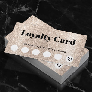 Modern Guld Glitter Beauty Salon Spa Customer Lojalitetskort