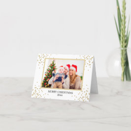 Modern Guld Glitter-familjens fotomul i fotomött Helgkort