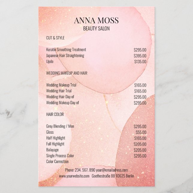 Modern Guld Glitter Flyer (Framsidan)