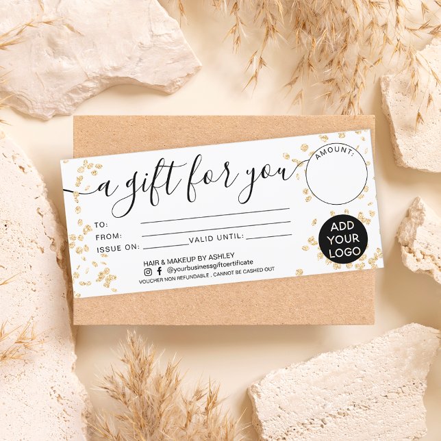 Modern guld glitter-gåva till dig-logotyp (Skapare uppladdad)