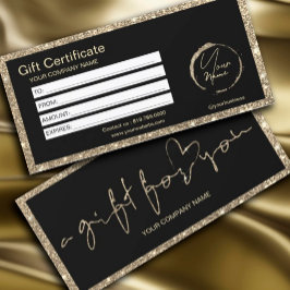 Modern Guld Glitter-gåvsintyg