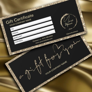 Modern Guld Glitter-gåvsintyg