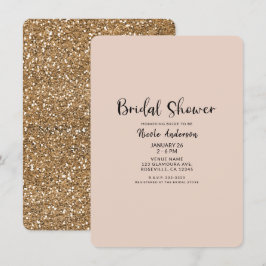 Modern Guld Glitter Glam Bröllopsdusch Inbjudningar