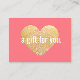 Modern Guld Glitter Heart Gift Certificate Rabattkort