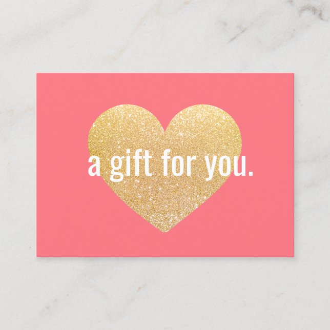 Modern Guld Glitter Heart Gift Certificate Rabattkort (Framsida)