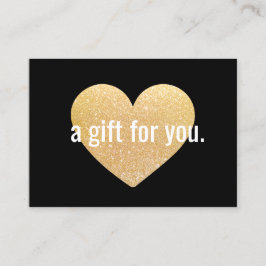 Modern Guld Glitter Heart Gift Certificate Rabattkort