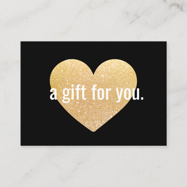 Modern Guld Glitter Heart Gift Certificate Rabattkort (Framsida)