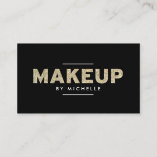 Modern Guld Glitter II Makeup Artist Visitkort