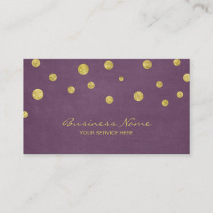 Modern Guld Glitter-konfetti Dots Violet Visitkort