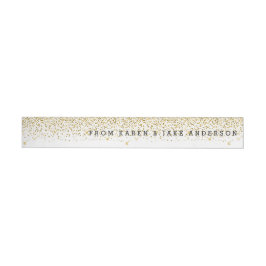 Modern Guld Glitter-konfetti och Namn Etikettband