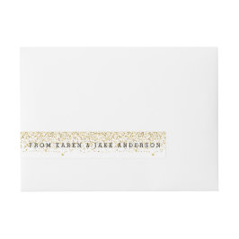 Modern Guld Glitter-konfetti och Namn Etikettband