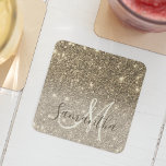 Modern Guld Glitter-miniatyrdiagram Personlig Namn Underlägg Papper Kvadrat<br><div class="desc">Vi presenterar vår moderna Guld Glitter Sparkles Personlig Namn, där elegans möter anpassning. Ta ett steg in i en värld av skakande skönhet med vårt krävande produktsortiment, designat för att öka lyxen i ditt dagliga liv. I vår samling visas den fängslande allan av moderna gnistor i guld glitter, som skapar...</div>