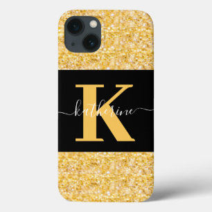 Modern guld glitter monogram fodral Case-Mate iPho