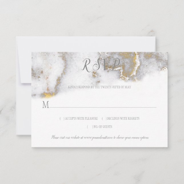Modern Guld Glitter och Grått Marble Effect OSA (Framsida)