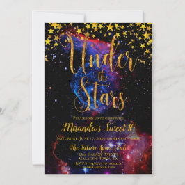 Modern Guld Glitter under Stars-Födelsedagsfesten Inbjudningar