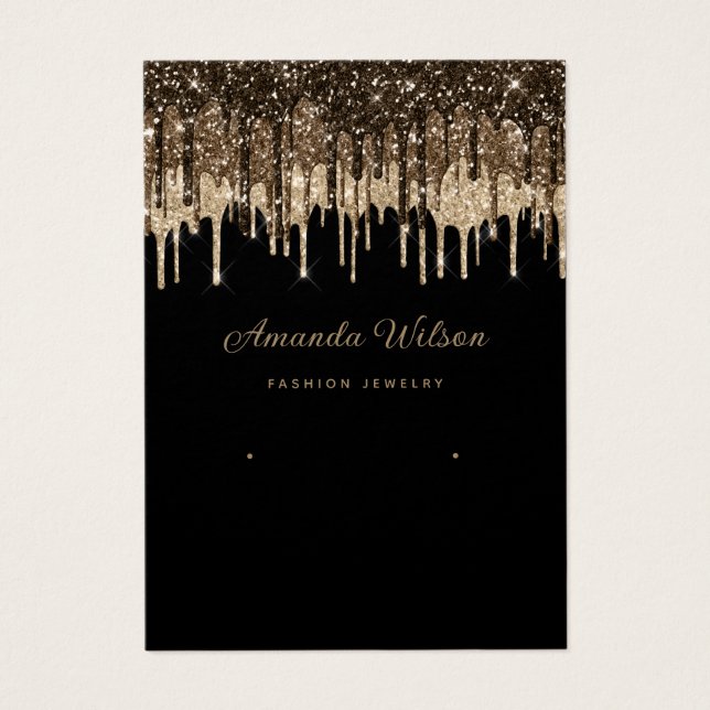 Modern guld Glitter-visning för inkörning Visitkort (Framsidan)